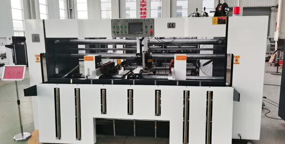 PLC เครื่องเย็บกล่องกึ่งอัตโนมัติสองชิ้นสำหรับกล่องกระดาษ