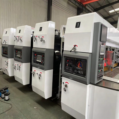 การควบคุม ISO PLC เครื่องพิมพ์เฟล็กโซกล่องกระดาษลูกฟูกพร้อมเครื่องตัดตายแบบ Slotting