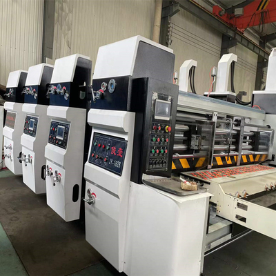 การควบคุม ISO PLC เครื่องพิมพ์เฟล็กโซกล่องกระดาษลูกฟูกพร้อมเครื่องตัดตายแบบ Slotting