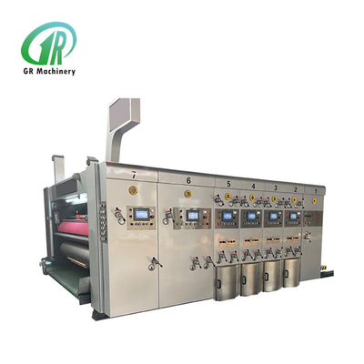 เครื่องพิมพ์เฟล็กโซกล่องกระดาษลูกฟูก Slotter โรตารี่ไดคัทแบบกำหนดเอง