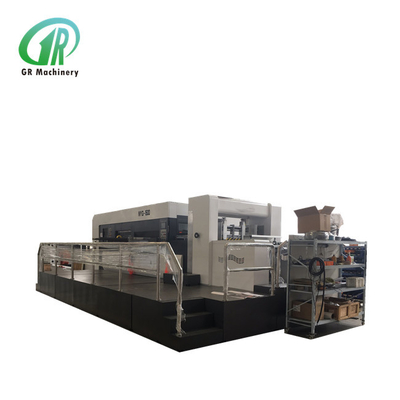 เครื่องกดกระดาษกล่องอัตโนมัติ Die Cutter Stacker Flat Bed Die Punching Machine