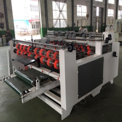ความเร็วสูง Semi-Automatic สองชิ้น Carton Gluer เครื่อง PLC การควบคุมกลาง