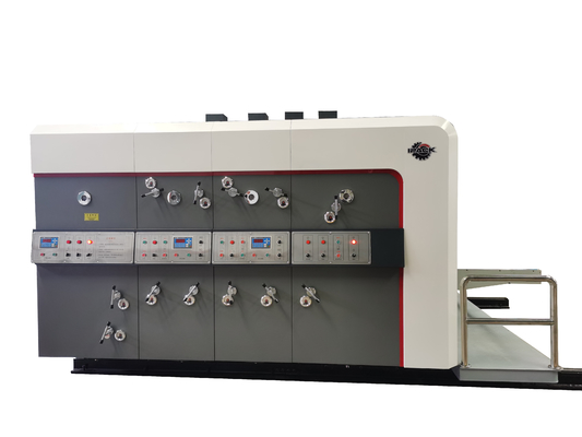 เครื่องพิมพ์เฟล็กโซ Slotter Diecutter Stacker Machine เครื่องพิมพ์เฟล็กโซอัตโนมัติ