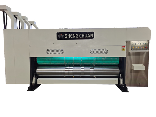 เครื่องทำกล่องพิซซ่า ราคาเครื่องพิมพ์กล่องพิซซ่า เครื่องพิมพ์ Slotting อัตโนมัติเต็มรูปแบบ