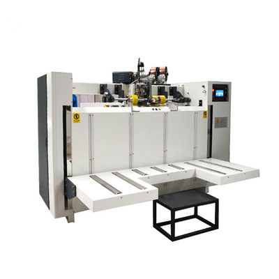 เครื่องผลิตกล่องกระดาษแข็ง PLC 3 ชั้น Cardboard Stitching Gerun